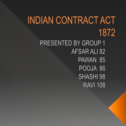 Unit T I The Indian Contract Act, 1872 General Principles Of Contract ...