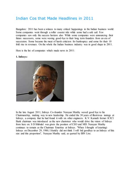 Indian cos that made headlines in 2011