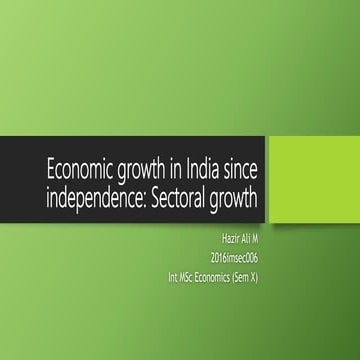Indian economic growth focusing on sectoral growth