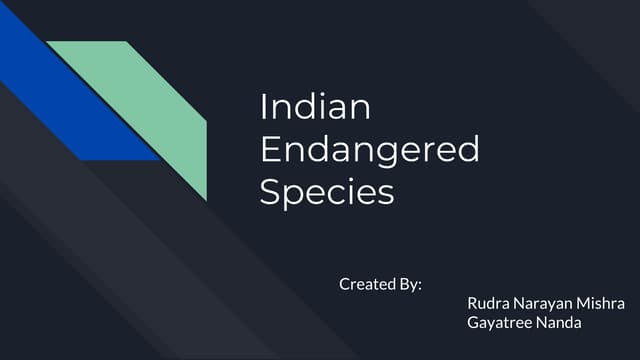 Endangered animals of india | PDF