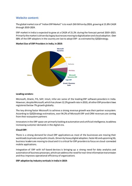 Indian ERP market by q2qstrategy
