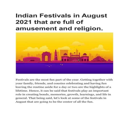 The Festivals Of India