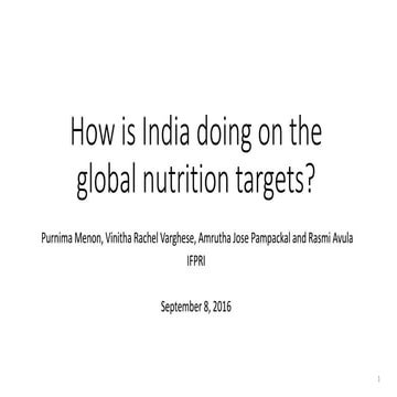 How is India doing on the global nutrition targets?