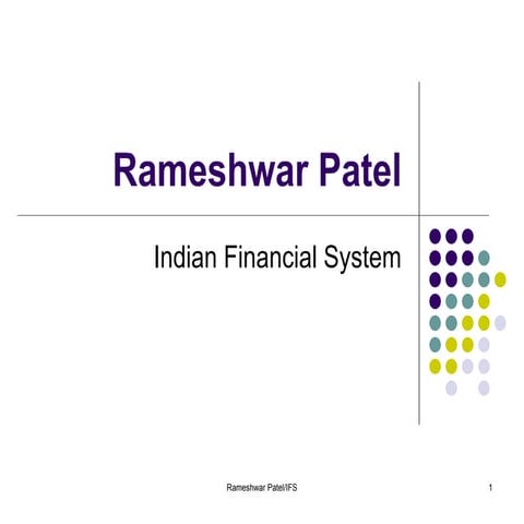 Indian Financial System- notes