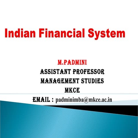 Indian financial system , financial system