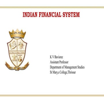 Management Studies:Indian Financial System