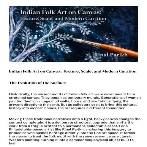 Rinal Parikh – Indian Folk Art Artist & Warli Painter | PDF