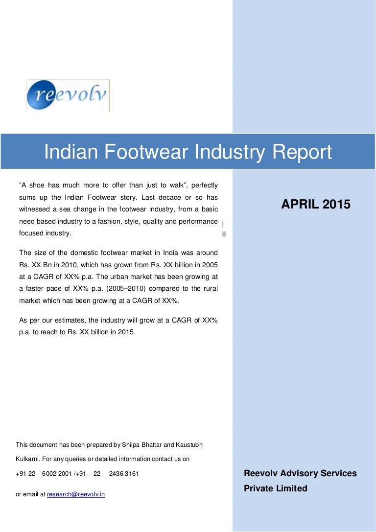 Indian footwear industry report for illustration only