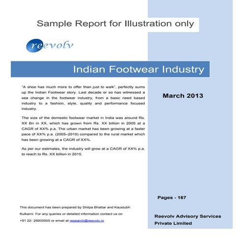Indian footwear industry report - for illustration only