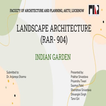 Indian garden IN LANDSCAPE ARCHITECTURE AND ITS APPLICATION