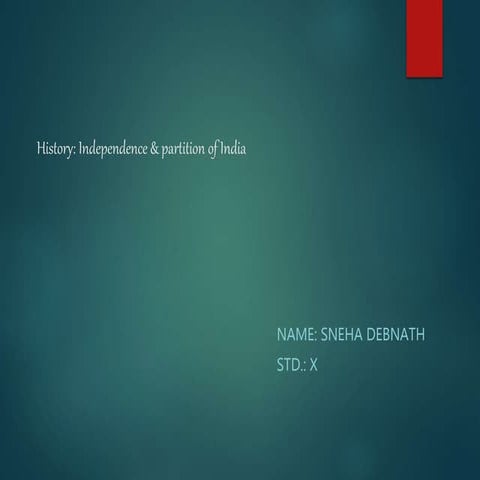 Indian independence and partition ppt