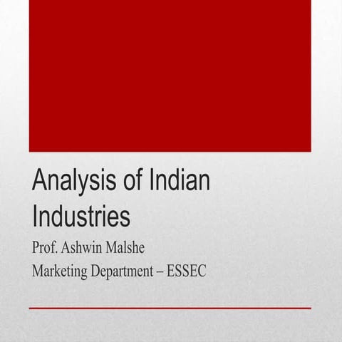 Analysis of Indian industries