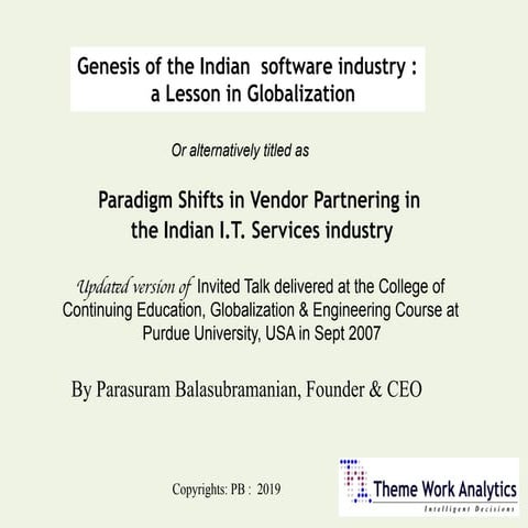 Indian IT industry_2007 : Genesis and Growth Story
