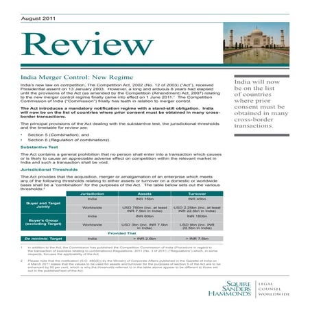 A Review of Mergers and Acquisitions in India | PDF