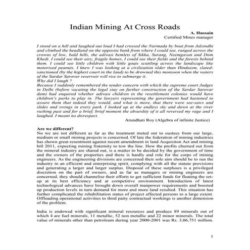 Indian mining at cross roads