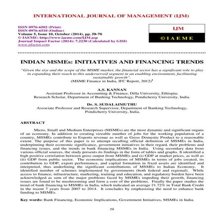 Role of MSME in Indian Economy | PPTX