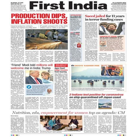 Indian newspapers in english first india rajasthan-08 january 2020 ...