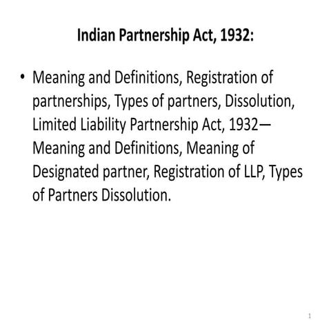 Indian partnership act 