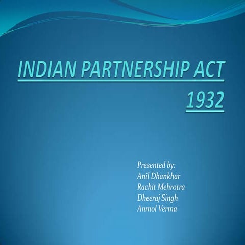 Indian partnership act 1932 