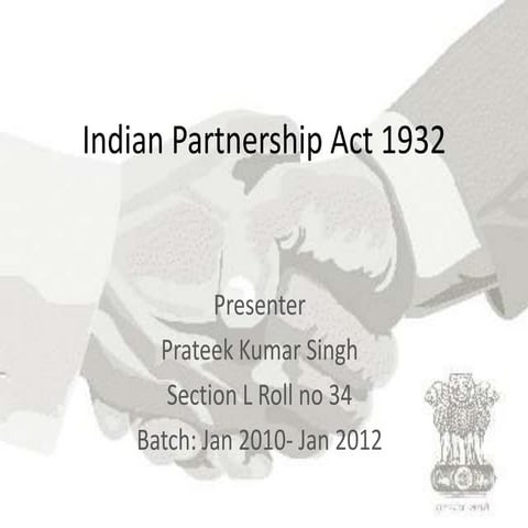 Indian partnership act 1932