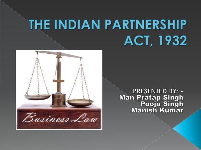 research paper on indian partnership act 1932