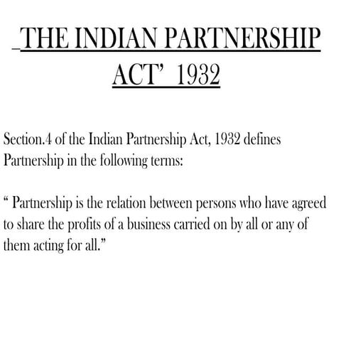 Indian partnership act, 1932