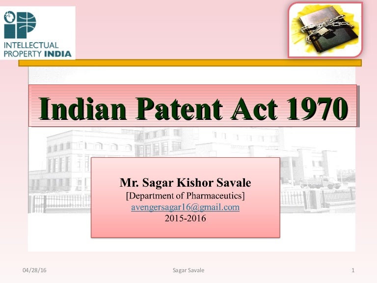 Indian patent act 1970