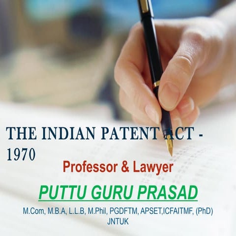Indian patent act ppt