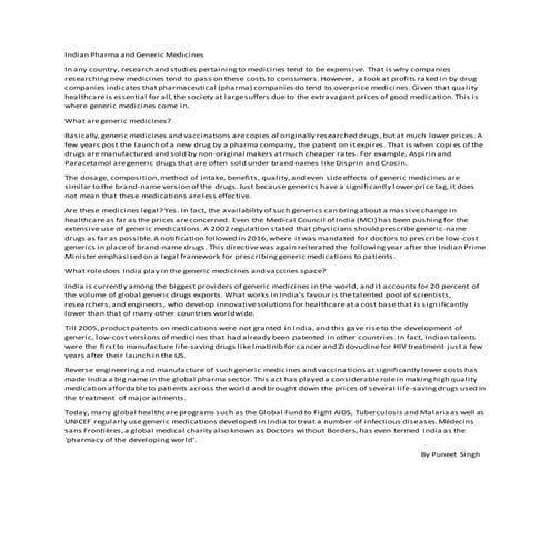 " GENERIC MEDICINE'' | PPTX