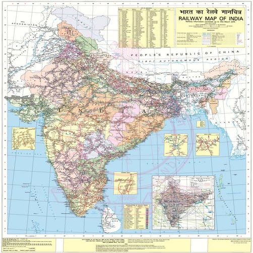 Indian Railways new political Map of India