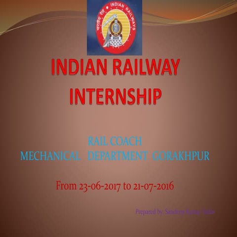 Indian railway Mechanical workshop  Gorakhpur ppt
