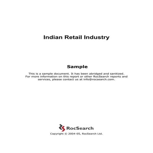 Indian retail industry 2004-05