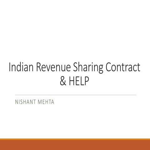 Indian revenue sharing contract & HELP
