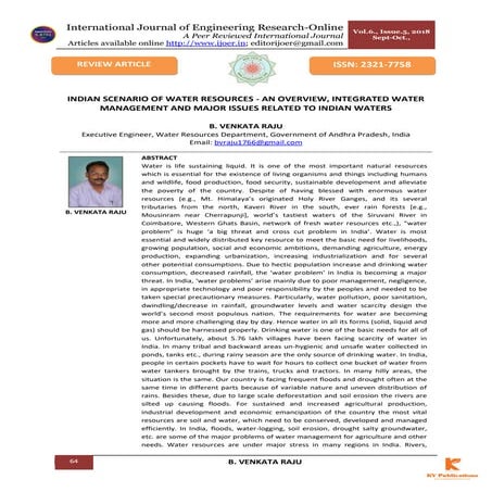INDIAN SCENARIO OF WATER RESOURCES - AN OVERVIEW, INTEGRATED WATER MANAGEMENT...