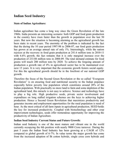 Indian seed industry