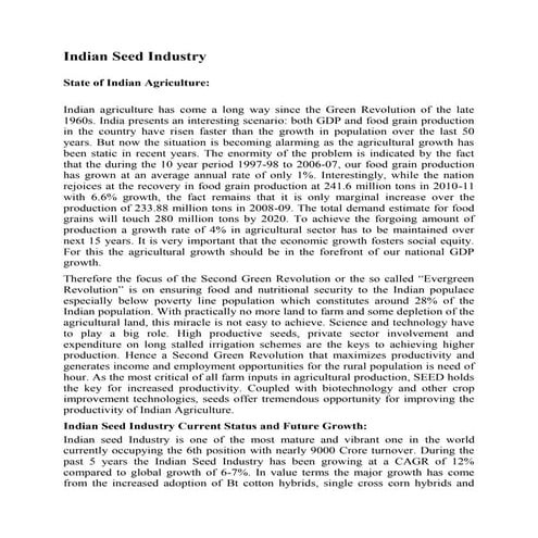 Indian seed industry