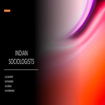 Indology G.S. Ghurye | PPTX