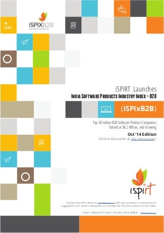 Top 30 Indian B2B Software Product Companies Valued at $6.2 Billion and Growing - Oct '14 Edition