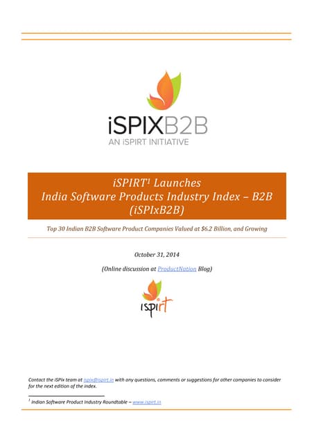 Top 30 Indian B2B Software Product Companies Valued at $6.2 Billion and Growi...