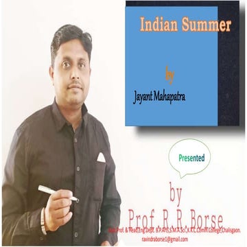 Indian Summer poem by Jayant Mahapatra