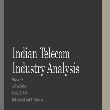 Indian Telecom Industry Analysis