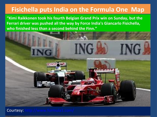 India on Formula One Map