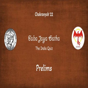 Taba Jaya Gatha- India Quiz Prelims