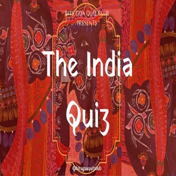 India Quiz 2024 Finals || QM: Druva and Haaziq