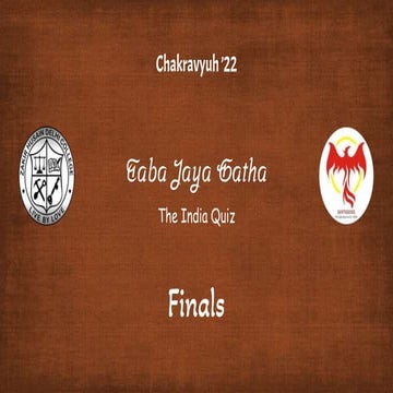Taba Jaya Gatha- India Quiz Finals 