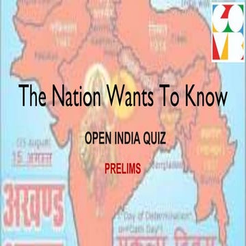 The Nation Wants to know- India Quiz Prelims(Q+A) | PPTX