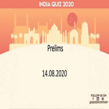 India Quiz 2020 Prelims
