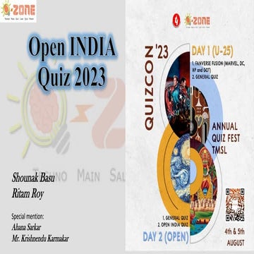 INDIA QUIZ: PRELIMS - QUIZCON 23