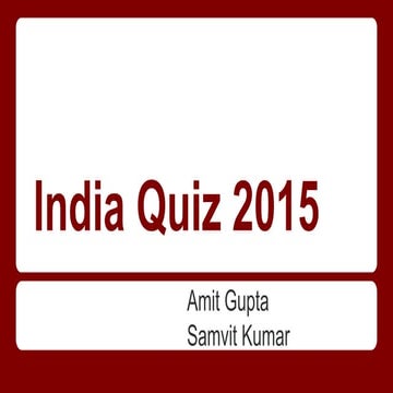 India quiz Prelims