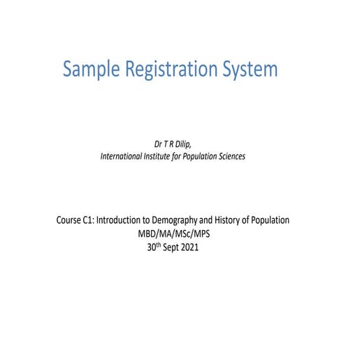 India sample registration system